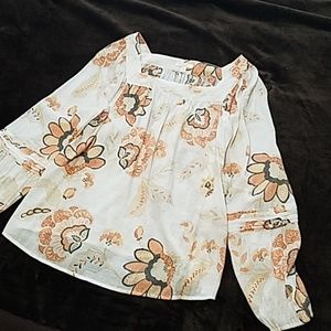 W's XL Flower Boho Printed Blouse